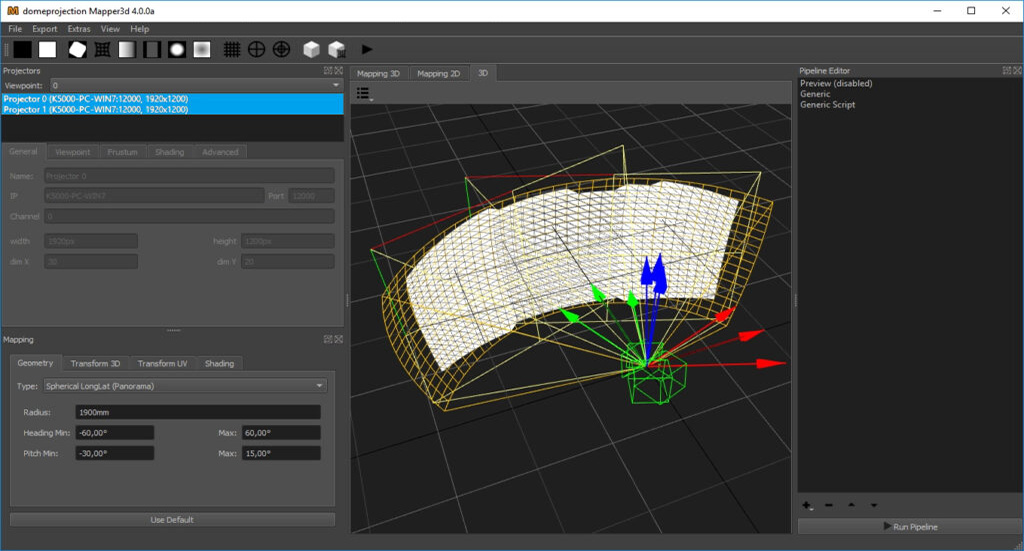 ProjectionTools calibration software interface
